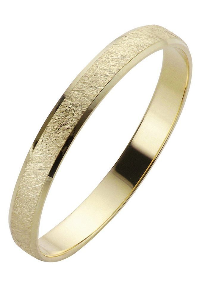 Firetti Trauring Schmuck Geschenk Gold 375 Hochzeit Ehering Trauring "LIEBE", Made in Germany - mit o. ohne Brillant/Diamant gelbgoldfarben | Trauringe