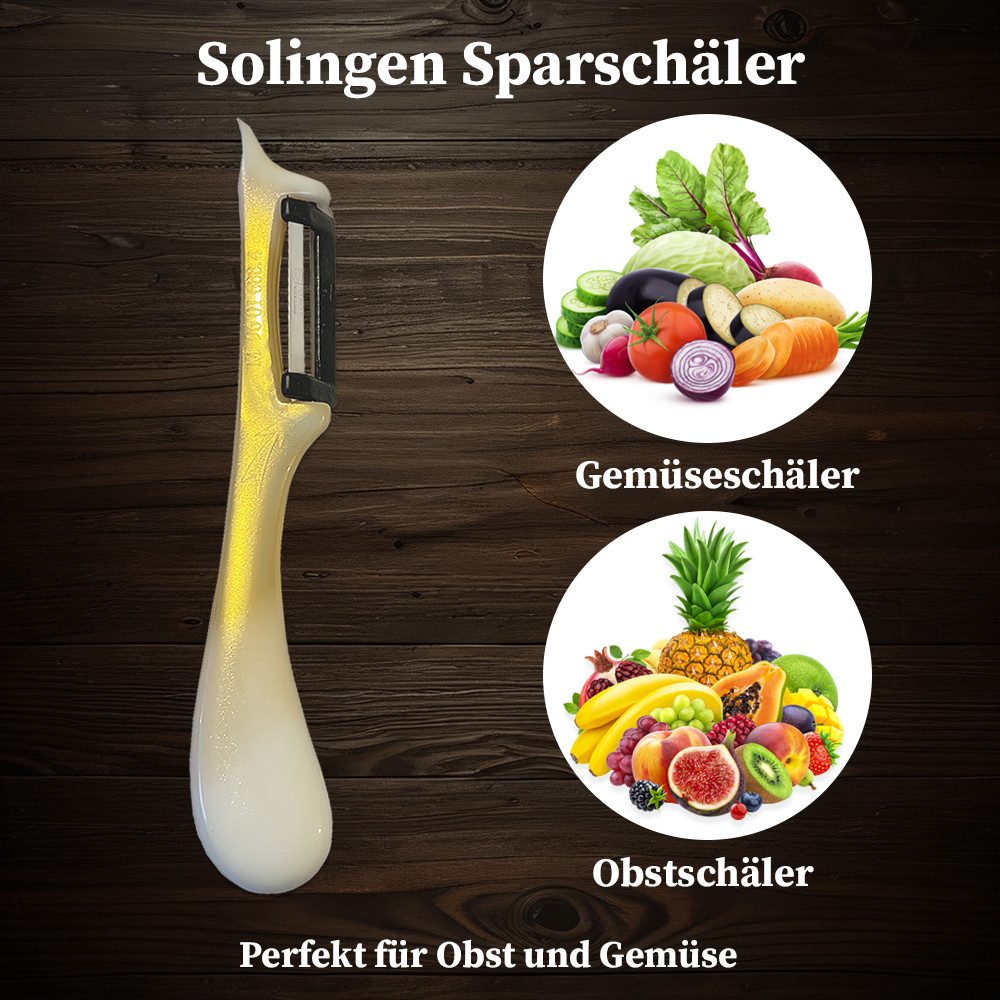 SMI Sparschäler Solingen Sparschäler Gemüseschäler Kartoffelschäler für die Küche, (2-tlg., 2 tlg), Rechts- und Linkshänder nach klingen wechseln – Bild 4 von 5