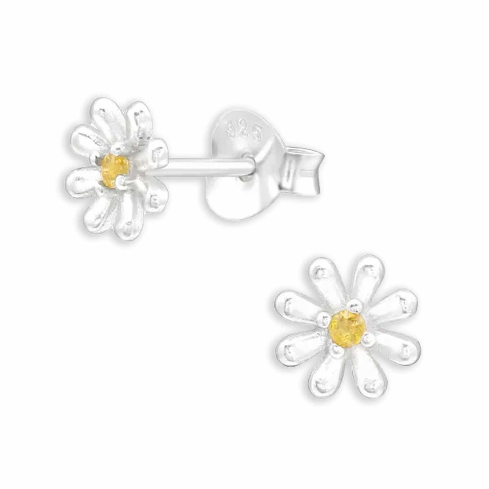 Ohrring-Set Blumen Ohrstecker Zirkonia Eleganz in 925 Sterling Silber