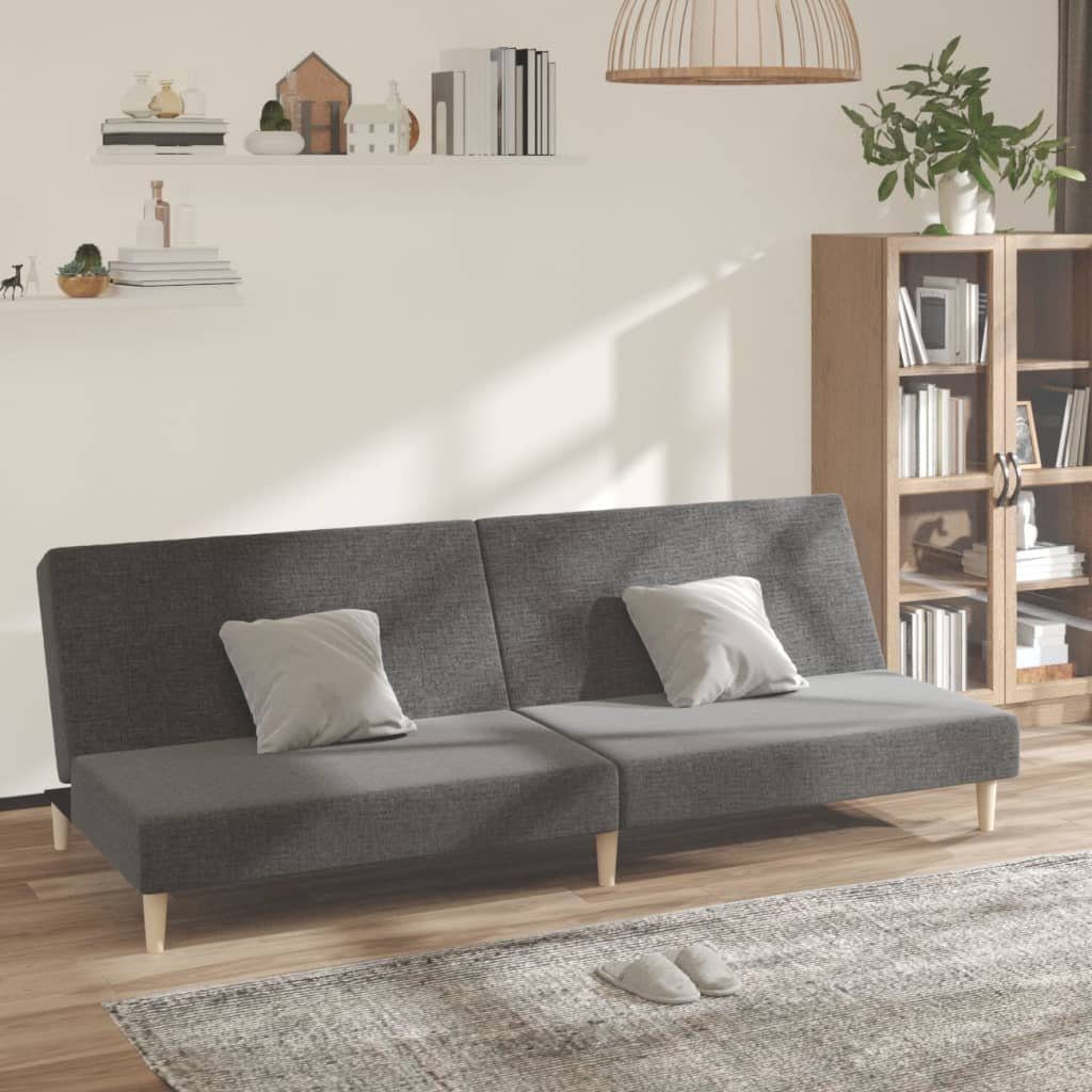 vidaXL Sofa Schlafsofa 2-Sitzer Hellgrau Stoff