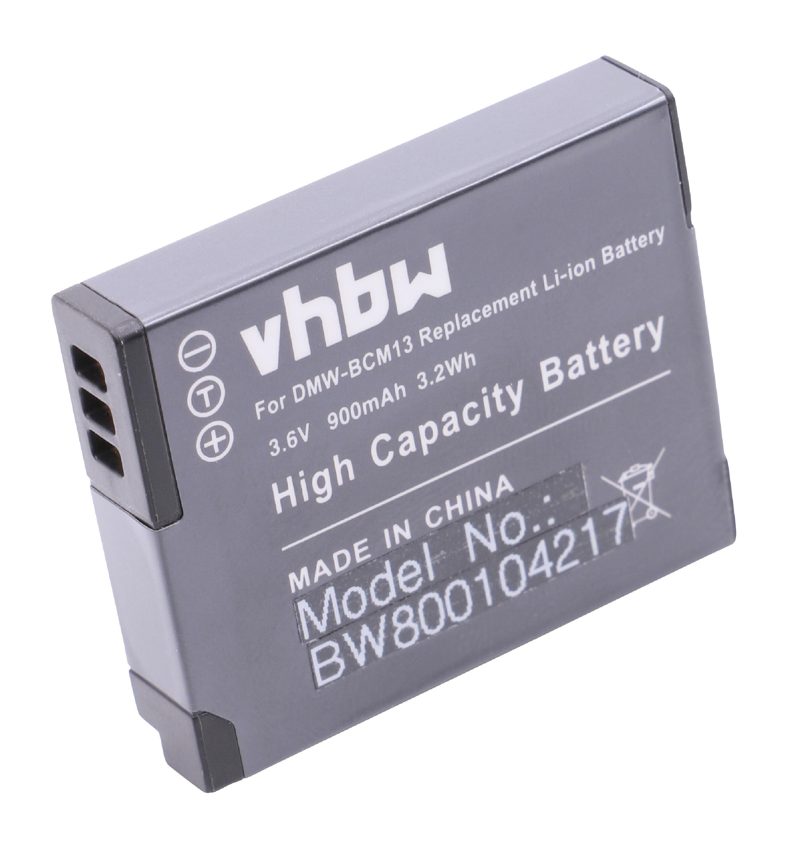 vhbw V) für Kamera-Akku Li-Ion DMW-BCM13PP, DMW-BCM13 900 (3,6 für Panasonic DMW-BCM13E, mAh Ersatz