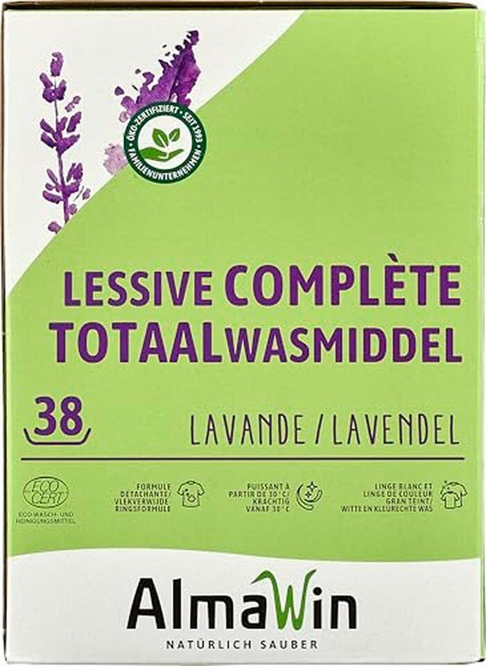 Almawin AlmaWin Vollwaschmittel Pulver Lavendel Pulver, 1 er 2000 g