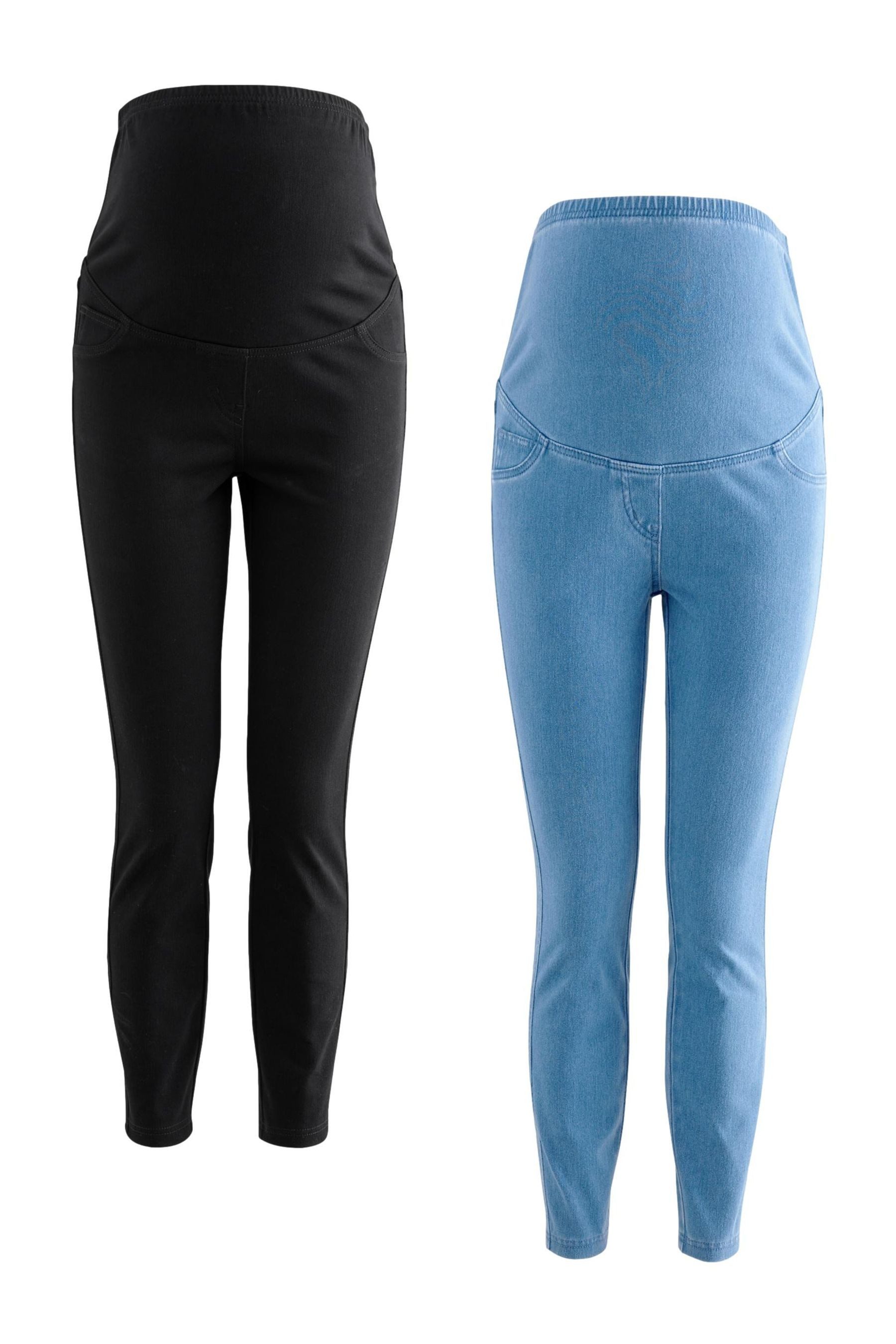 Umstandsleggings 2er-Pack Denim-Jeggings, Umstandsmode