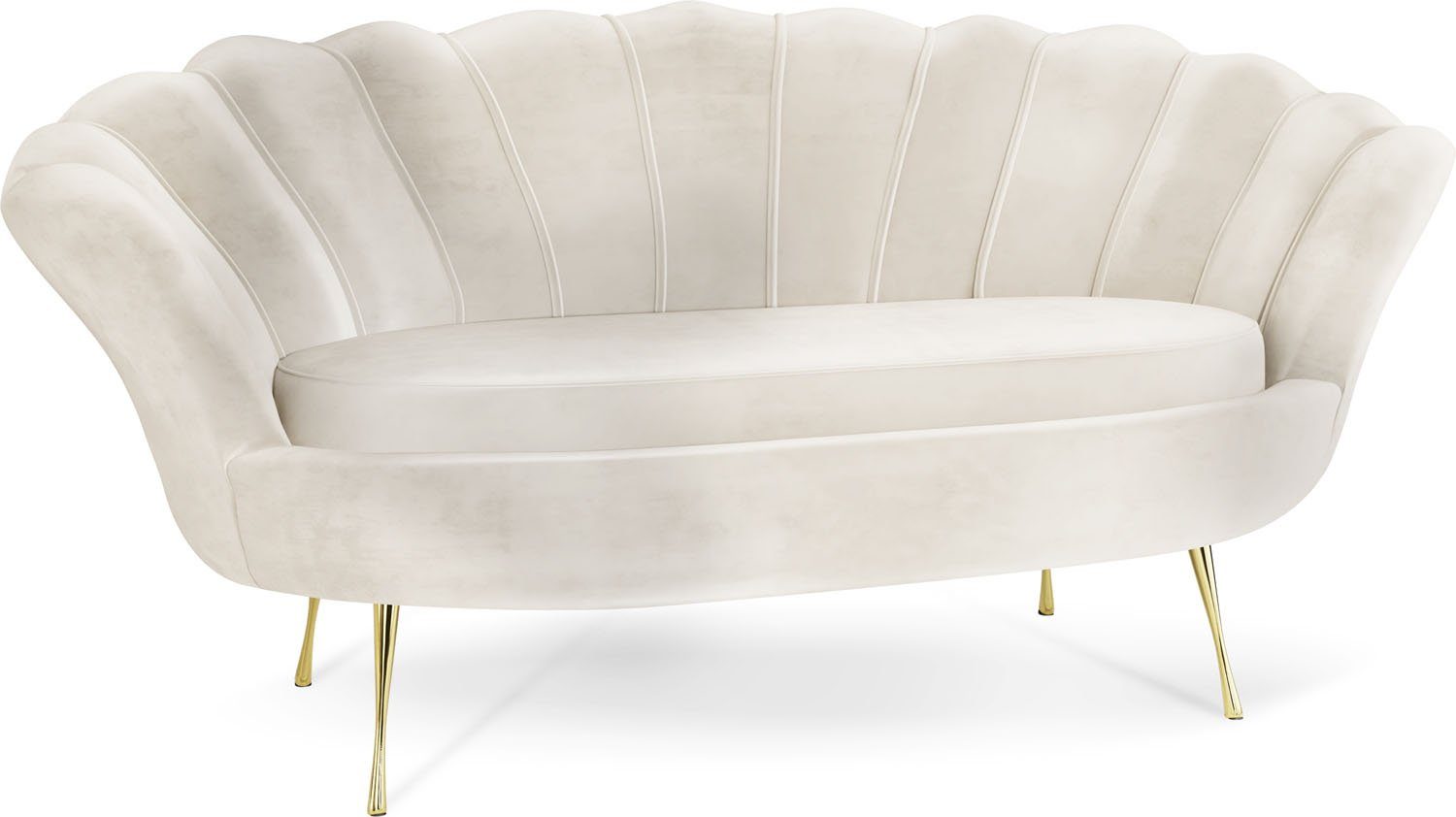 WFL GROUP Sofa Muschel, Samt 2-Sitzer günstig online kaufen