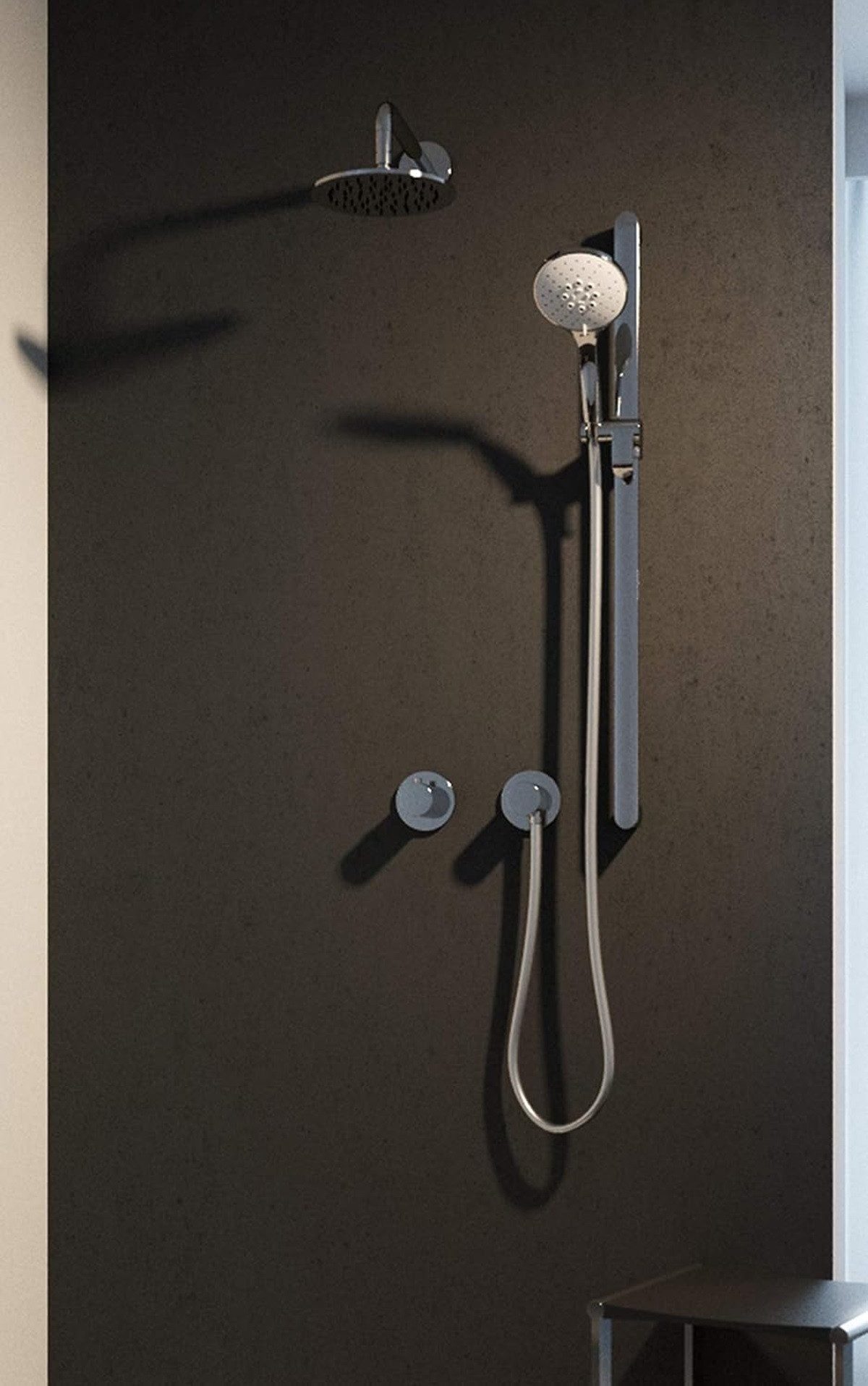Keuco Brausegarnitur IXMO, Höhe 45.00 cm, Komplettset,Duschsystem 2 Verbraucher, mit Thermostat, runde Rosetten