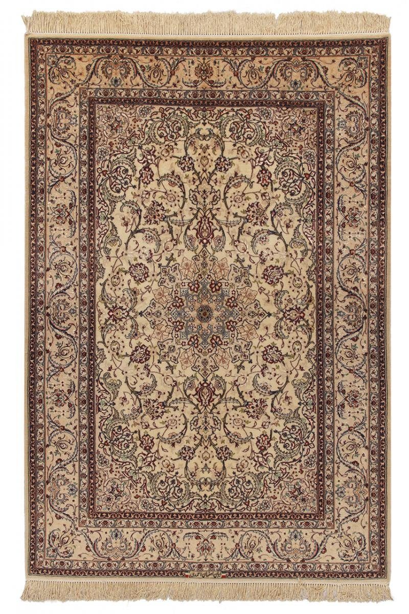 Orientteppich Isfahan Sherkat Seidenkette 155x229 Handgeknüpfter Orientteppich, Nain Trading, rechteckig, Höhe: 6 mm