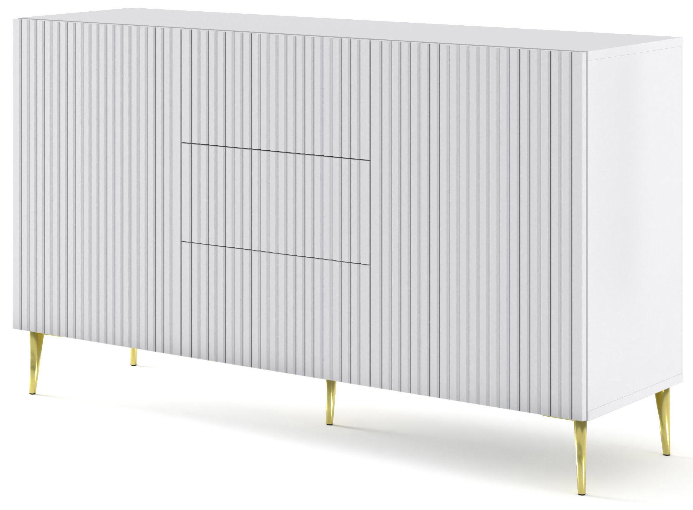 Domando Sideboard Sideboard Moneglia, Breite 150cm, Push-to-open-Funktion, besondere Fräsoptik, goldene Füße