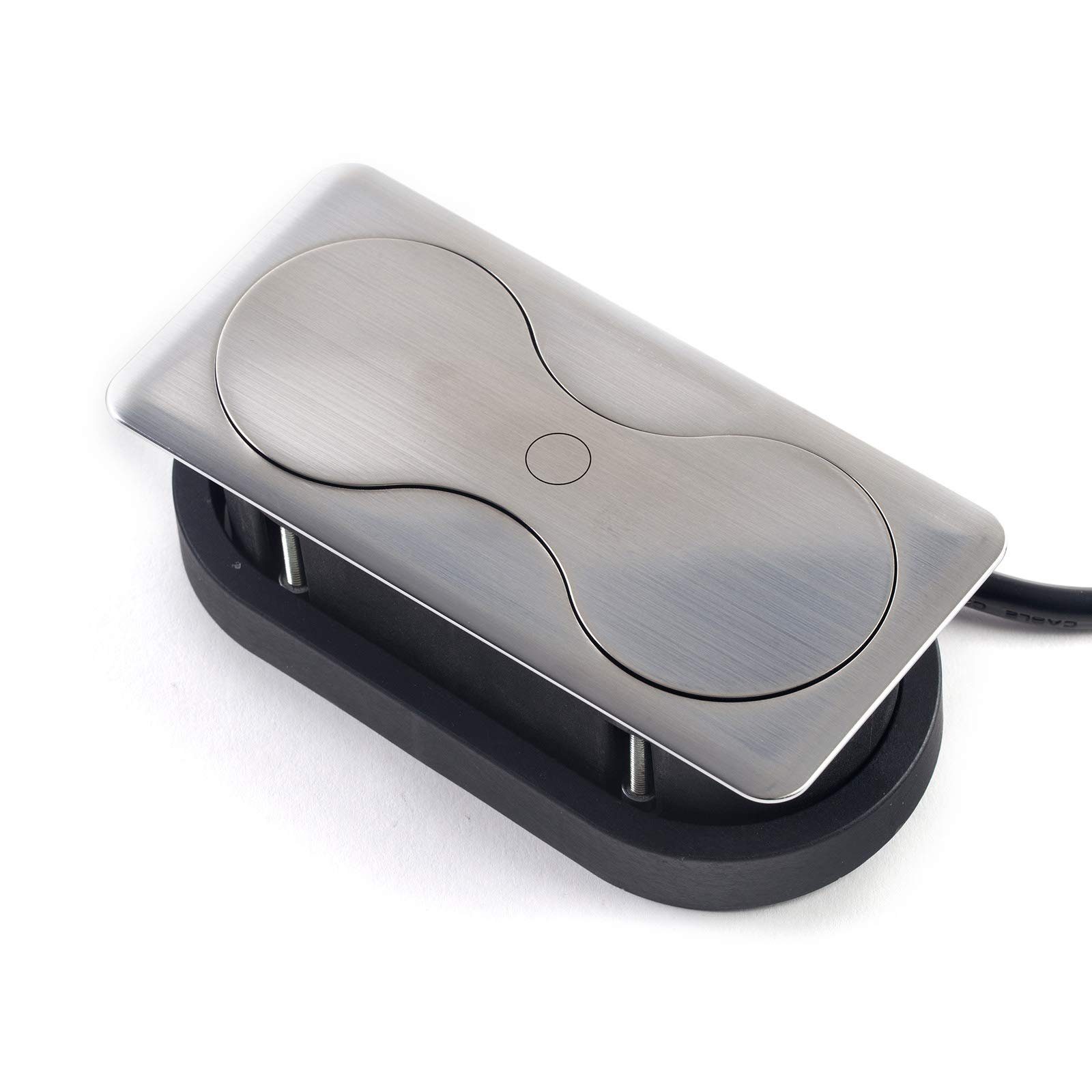 SO-TECH® Doppel Einbausteckdose eckig mit 2x Schuko o. 1x USB/1x Schu Einbau-Tischsteckdose, mit 2x Schuko- oder 1x USB/1x Schuko-Steckdose
