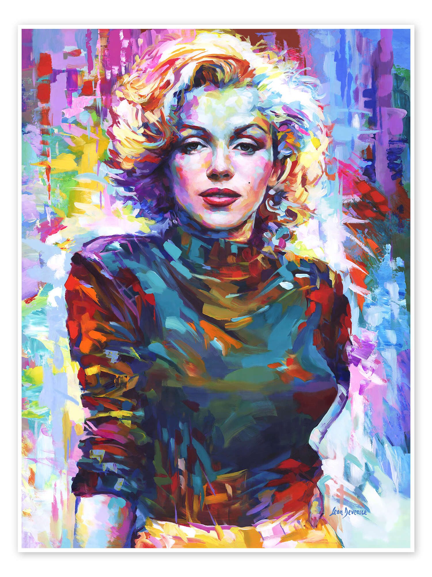 Posterlounge Wandbild Marilyn Monroe III, Leon Devenice, erhältlich als Poster, Leinwandbild, Wandsticker oder Acrylglasbild