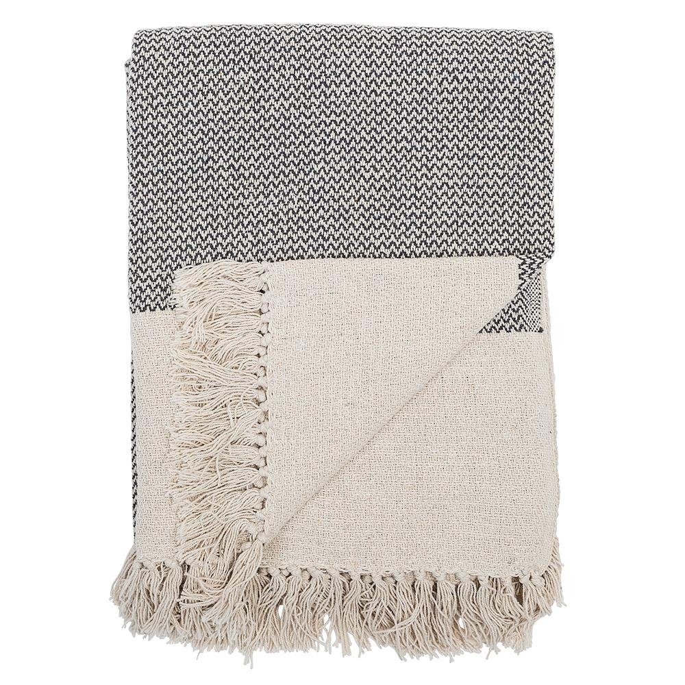 Wohndecke Decke - Grau, Bloomingville, garngefärbt, günstig online kaufen