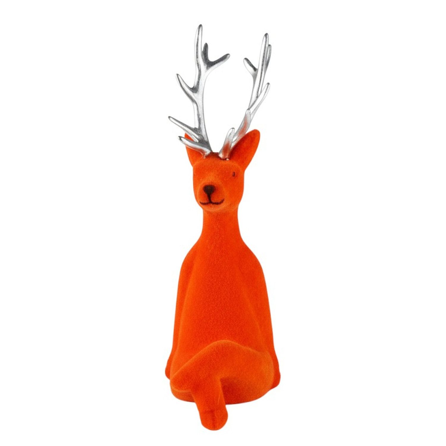 Macosa Home Миниатюрные фигурки Rentier 21 cm Grau, Orange od. Lila (Dekoration Weihnachtsdeko, Dekofigur modern Weihnachten), Kunststoff beflockt Dekorentier