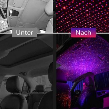 Hikity Nachtlicht USB Autodach Innen Atmosphäre Sternenhimmel Lampe LED Projektor, LED Projektor Stern Nachtlicht