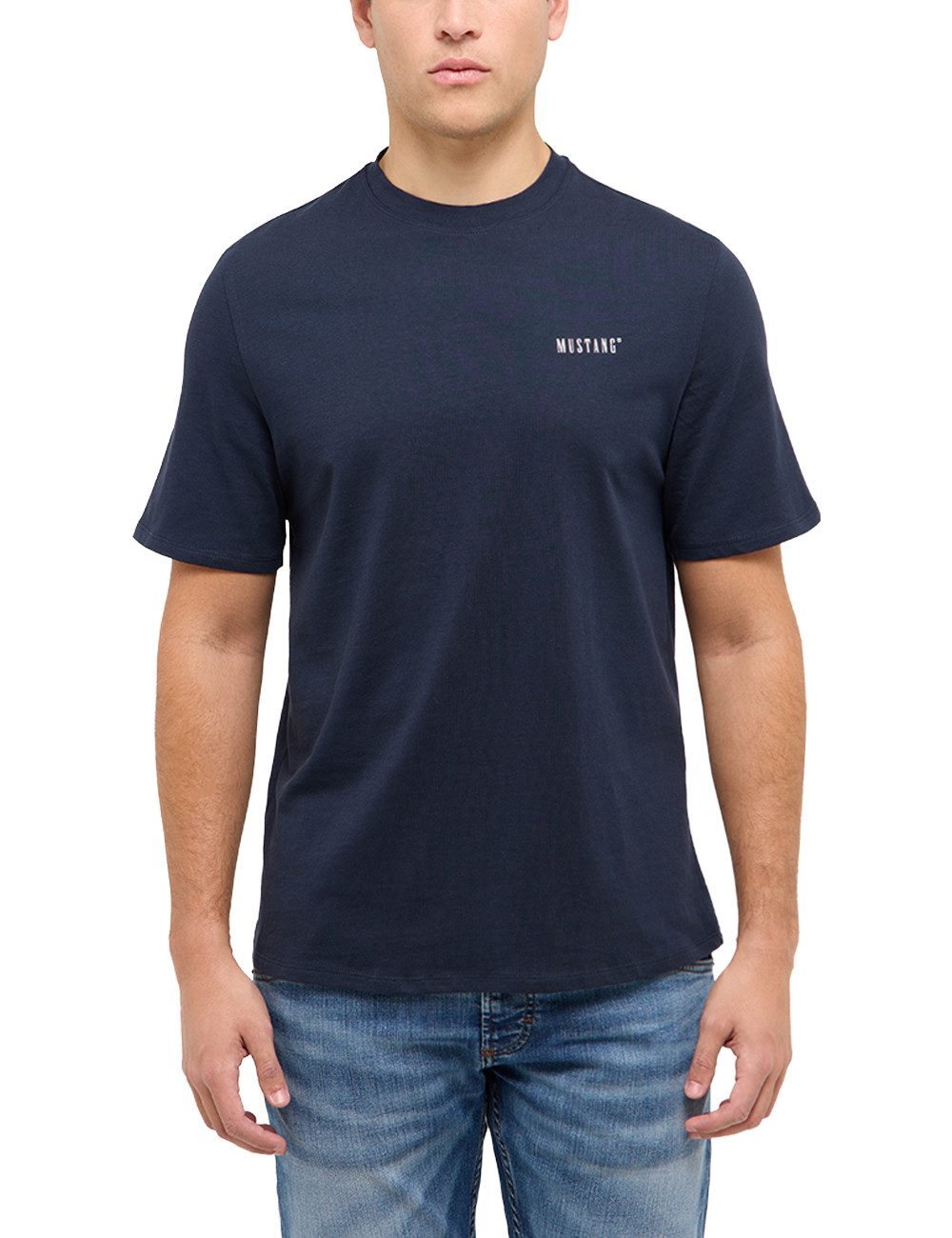 MUSTANG T-Shirt Austin-Logo small Regular fit, kleiner Markenschriftzug