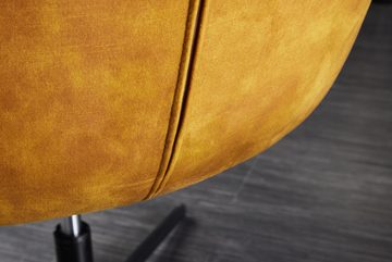 riess-ambiente Loungesessel PAPILLON senfgelb / schwarz (Einzelartikel, 1-St), Wohnzimmer · Samt · 360° drehbar · höhenverstellbar · Modern Design