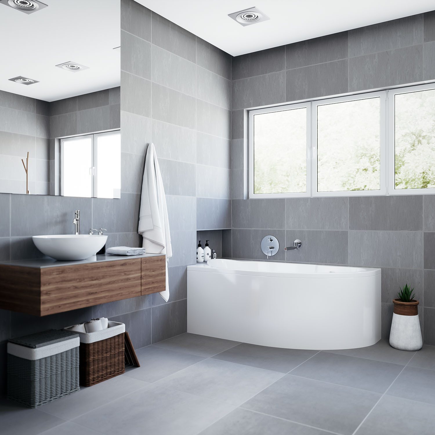 KOLMAN Badewanne Eckbadewanne Miki 140x70, (Links/Rechts), Ablaufgarnitur & Füße GRATIS