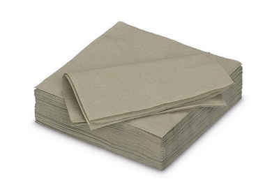 AVA Papierserviette, Servietten aus Papier 33x33cm 2-lagig 50 Stück Taupe