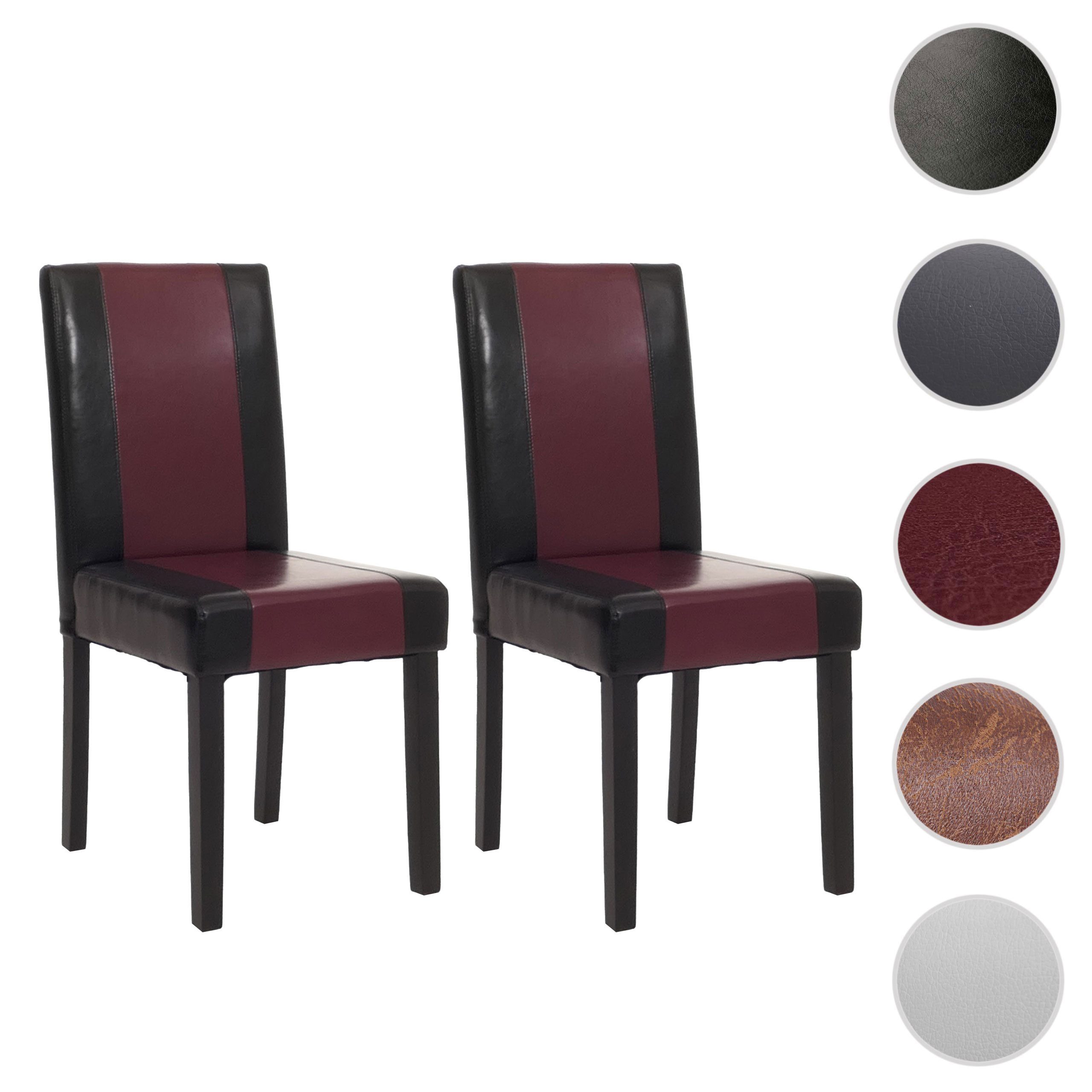 MCW Esszimmerstuhl Littau Kunstleder 2er-Set Kunstleder Schwarz Helle Beine günstig online kaufen
