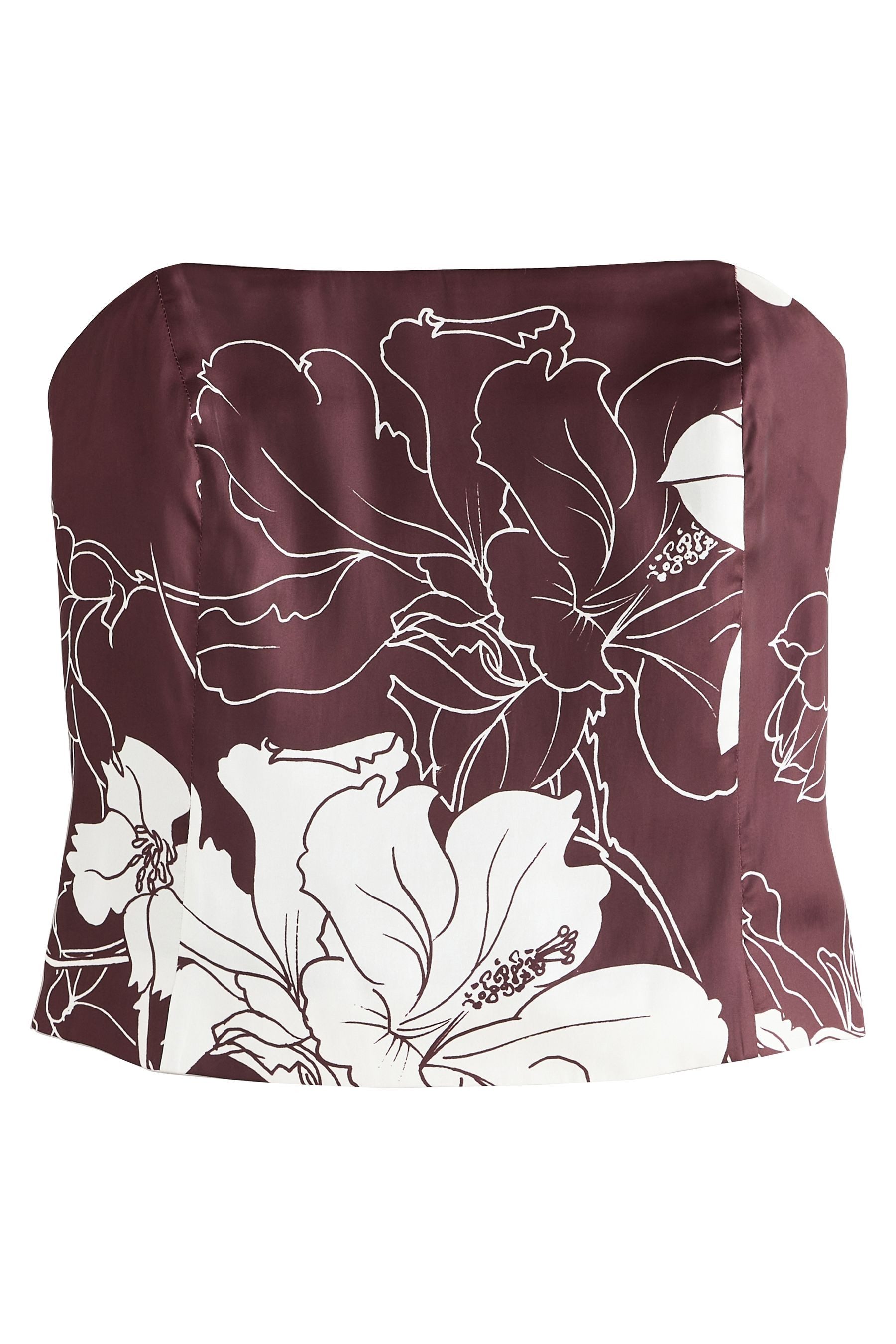 Next Bandeautop Bandeau-Oberteil aus Satin mit Blumen-Print (1-tlg)