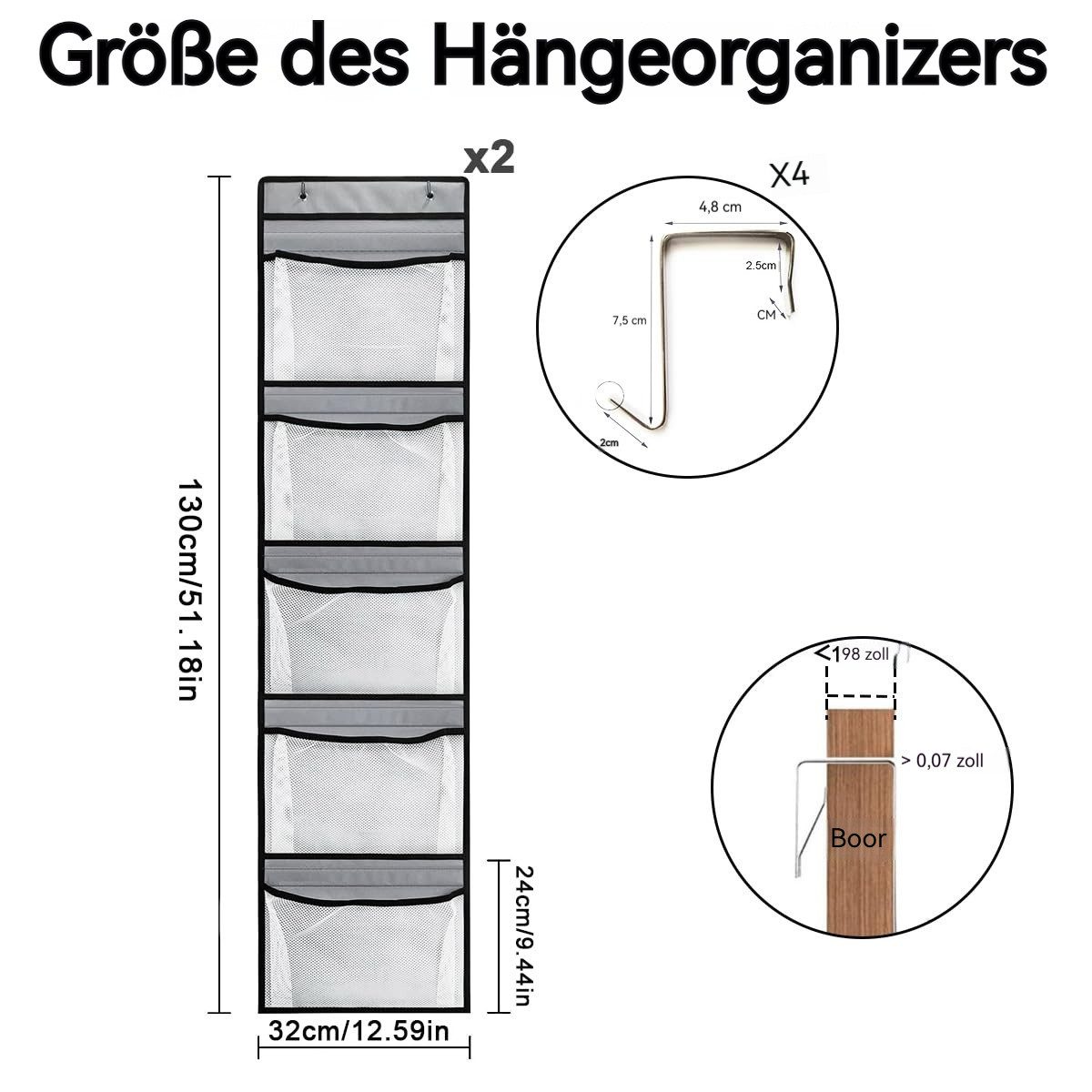 BlingBin Hängeregal 2 Stück Hängeorganizer Organizer günstig online kaufen