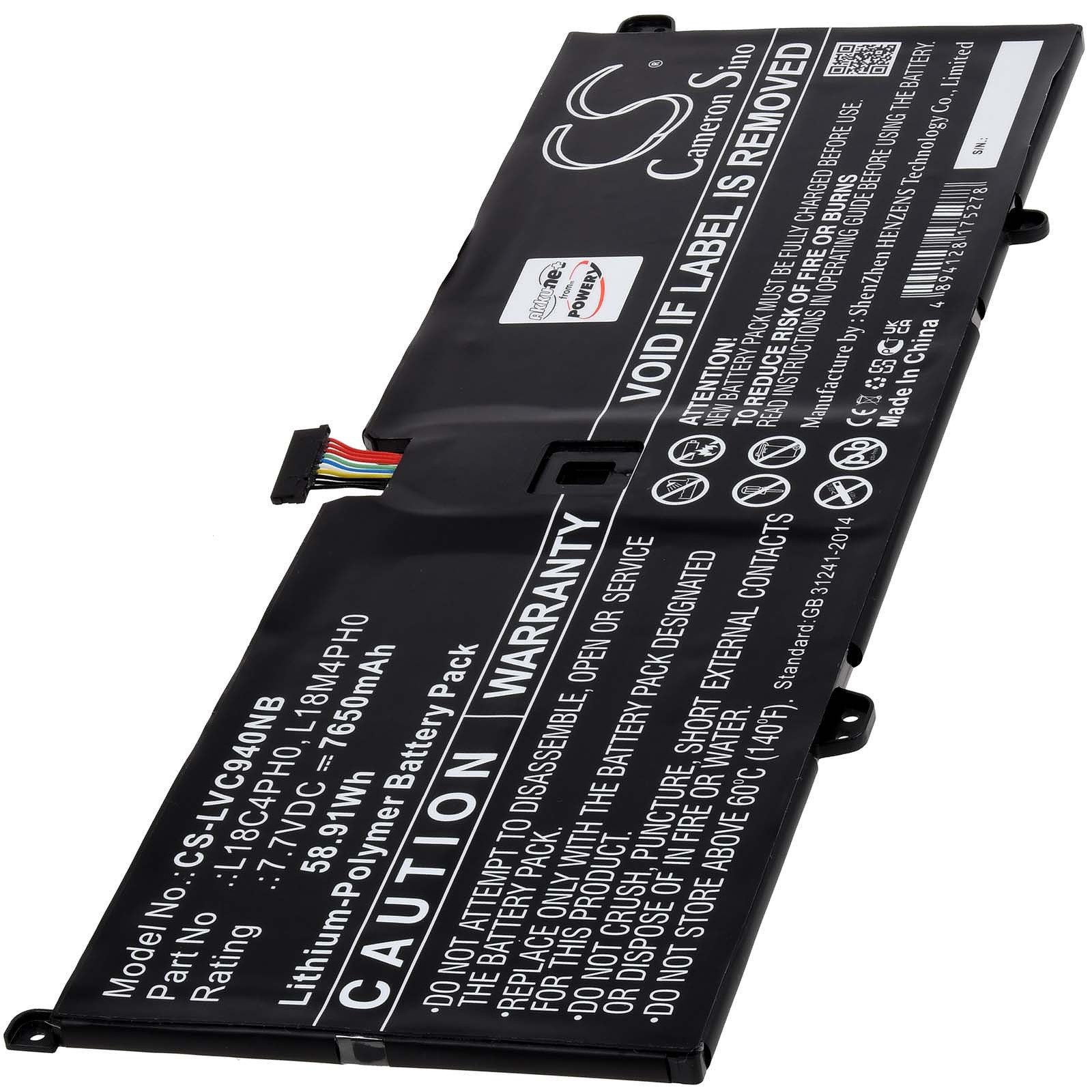 Powery Akku kompatibel mit Lenovo Typ SB10W67323 Laptop-Akku 7650 mAh (7.7 V)