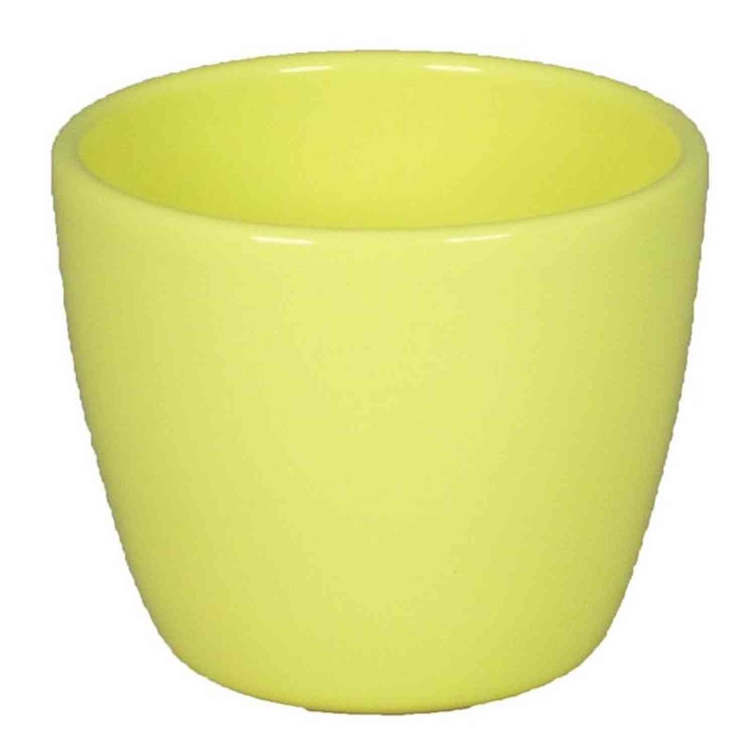 INNA-Glas Blumentopf Keramik Pflanztopf, Ø7,5cm, 6cm, hellgelb