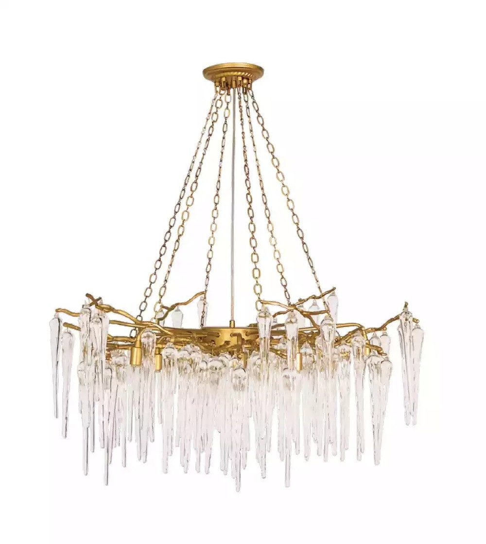 JVmoebel Hängeleuchte Kristall Hängeleuchte in Silber mit elegantem Design, Made in Europa