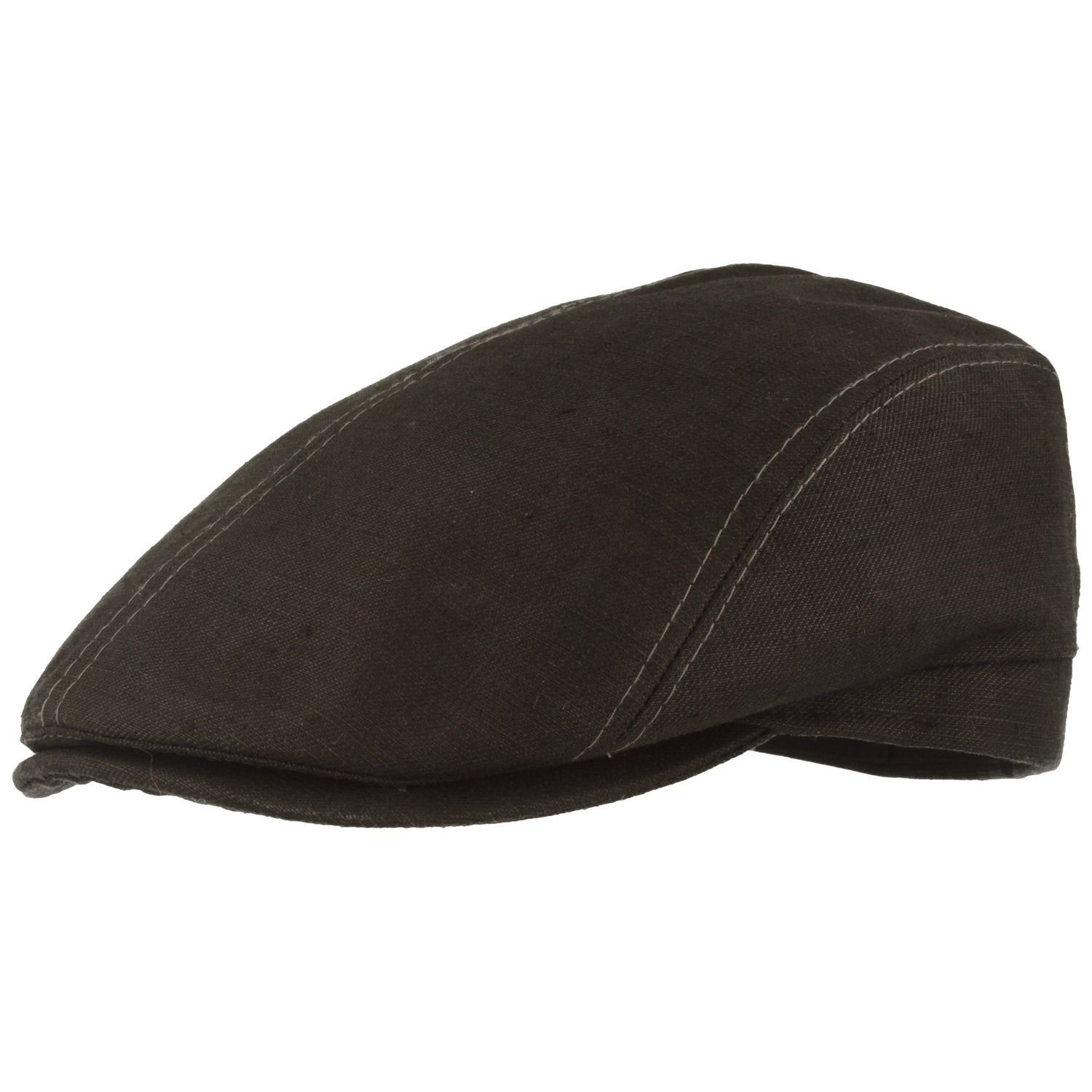 Breiter Schiebermütze UV-80-Flatcap in Jeansoptik aus Hanf Mix schwarz
