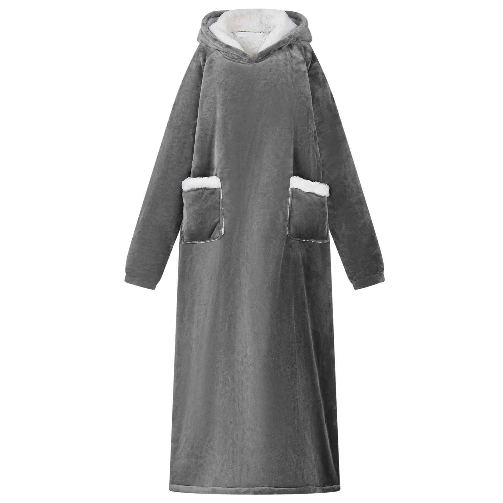 vidaXL Unisex-Bademantel Decken-Hoodie Dunkelgrau L Fleece und Flanell, Vlies