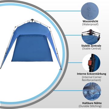 Defactoshop Faltpavillon Faltpavillon Campingzelt Gartenzelt mit Seitenteile Tasche Schwarz, mit 1 Seitenteilen, Stehhöhe von 1,90 Meter und einer Fläche von 2,50 x 2,50