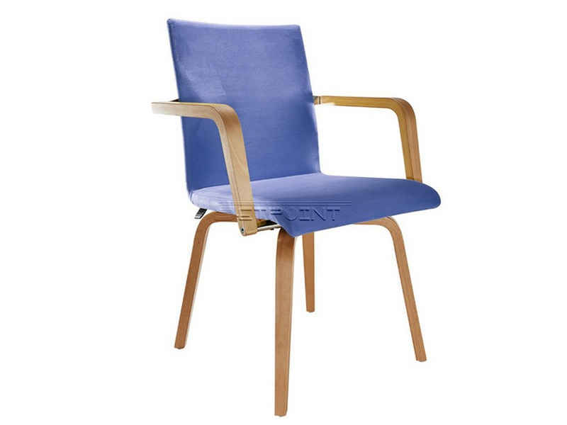 Mauser Sitzkultur Armlehnstuhl, ergonomischer Senioren-stuhl mit Armlehnen, Besucherstuhl Stoff Blau