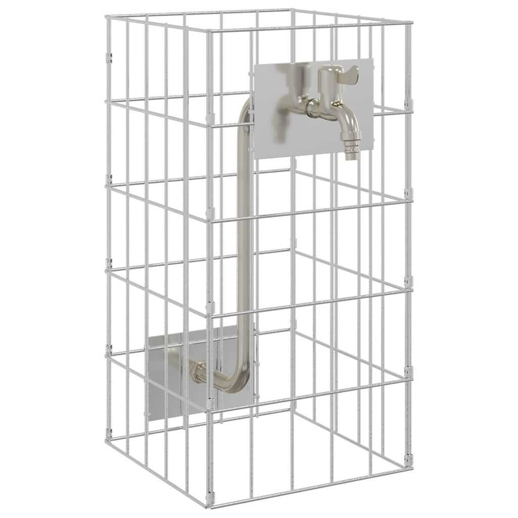 vidaXL Bewässerungssystem Gabionen Wasserhahn Silber 26 x 25 x 50 cm Edelstahl, (1-tlg)