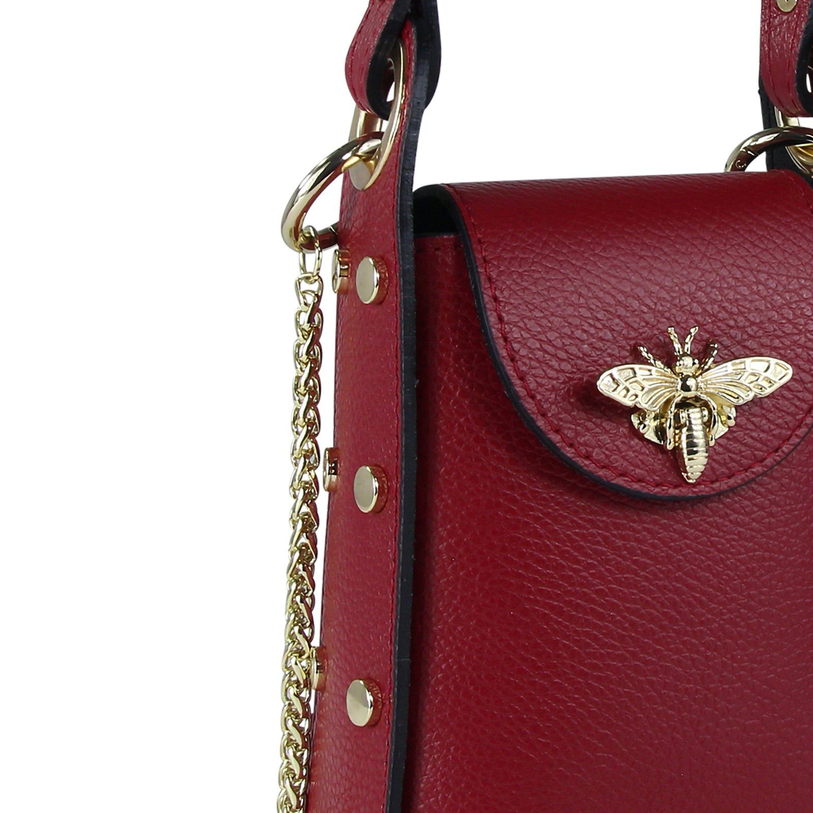 Toscanto Umhängetasche Toscanto Damen Umhängetasche Leder Tasche (Umhängetasche), Damen Umhängetasche Leder, rot, Größe ca. 13cm