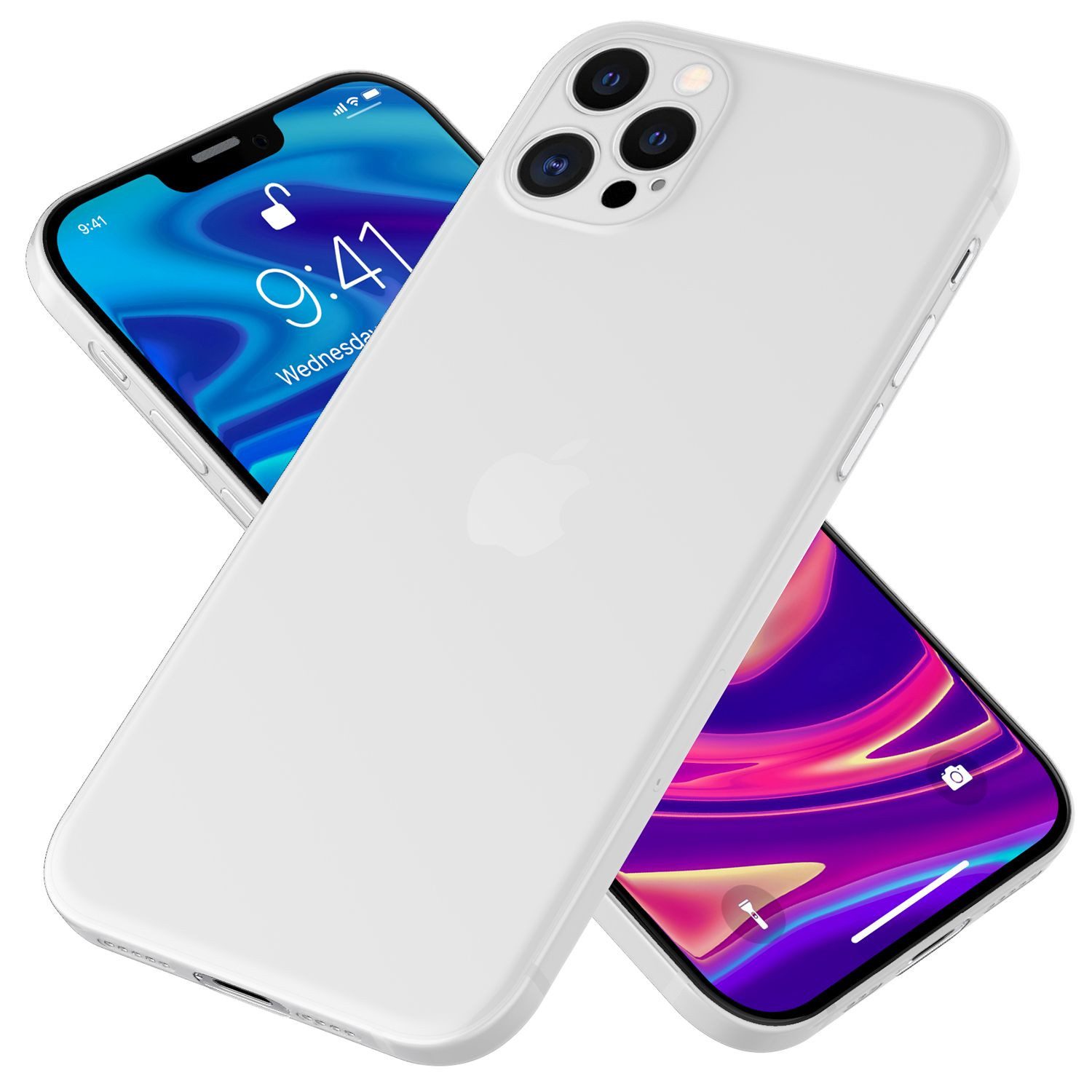 Nalia Smartphone-Hülle Apple iPhone 12 Pro 15,5 cm (6,1 Zoll), Extrem Dünnes Mattes Hardcase / 0,3mm Schlanke Hülle / Durchscheinend