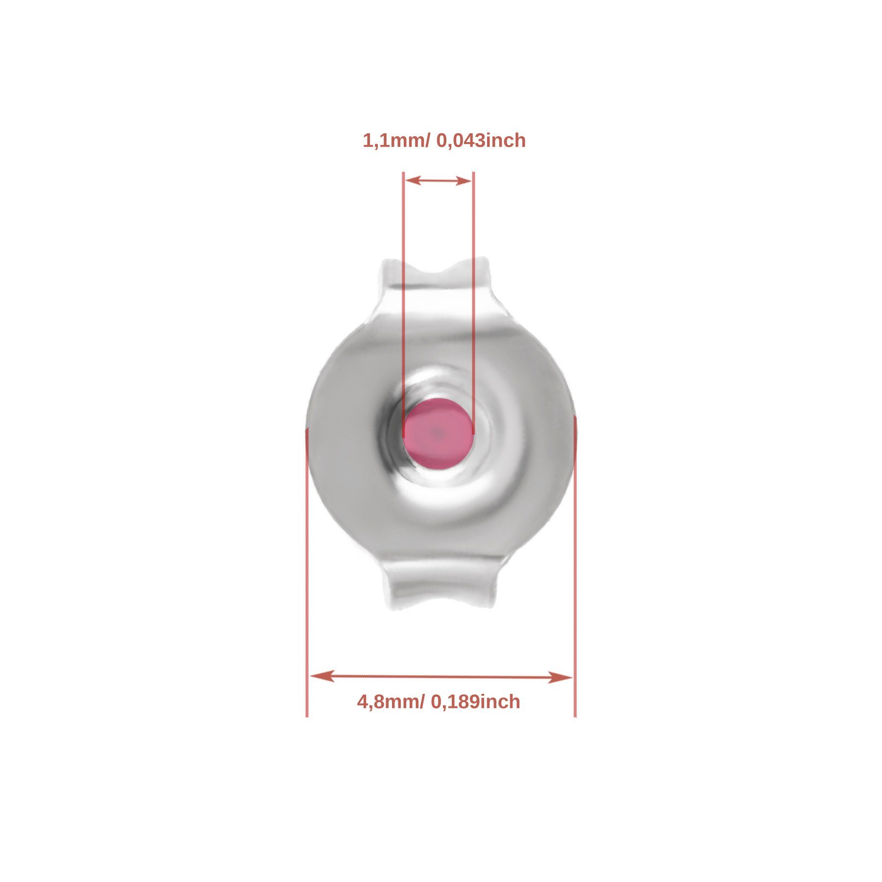NKlaus Ohrstecker-Verschluss 1 Paar 925er Sterlingsilber rhodiniert. 4,8mm günstig online kaufen