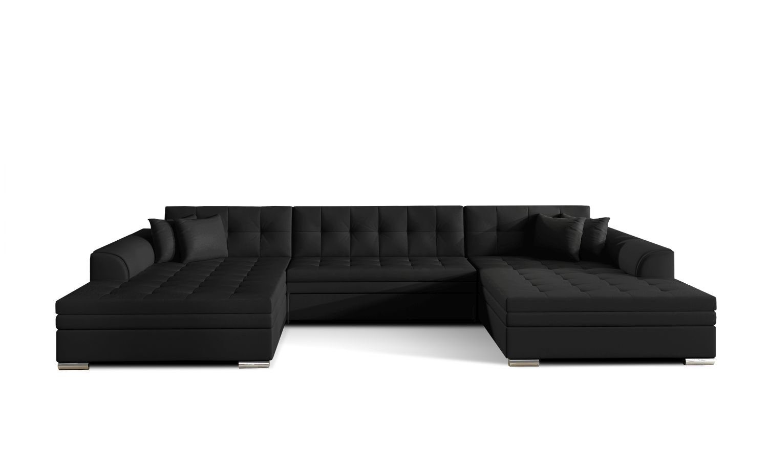 Lukas Möbel Wohnlandschaft mit 11 mit Bettfunktion XXL-Sofa Schlaffunktion in U-Form, Vera Wohnlandschaft Soft Kunstleder