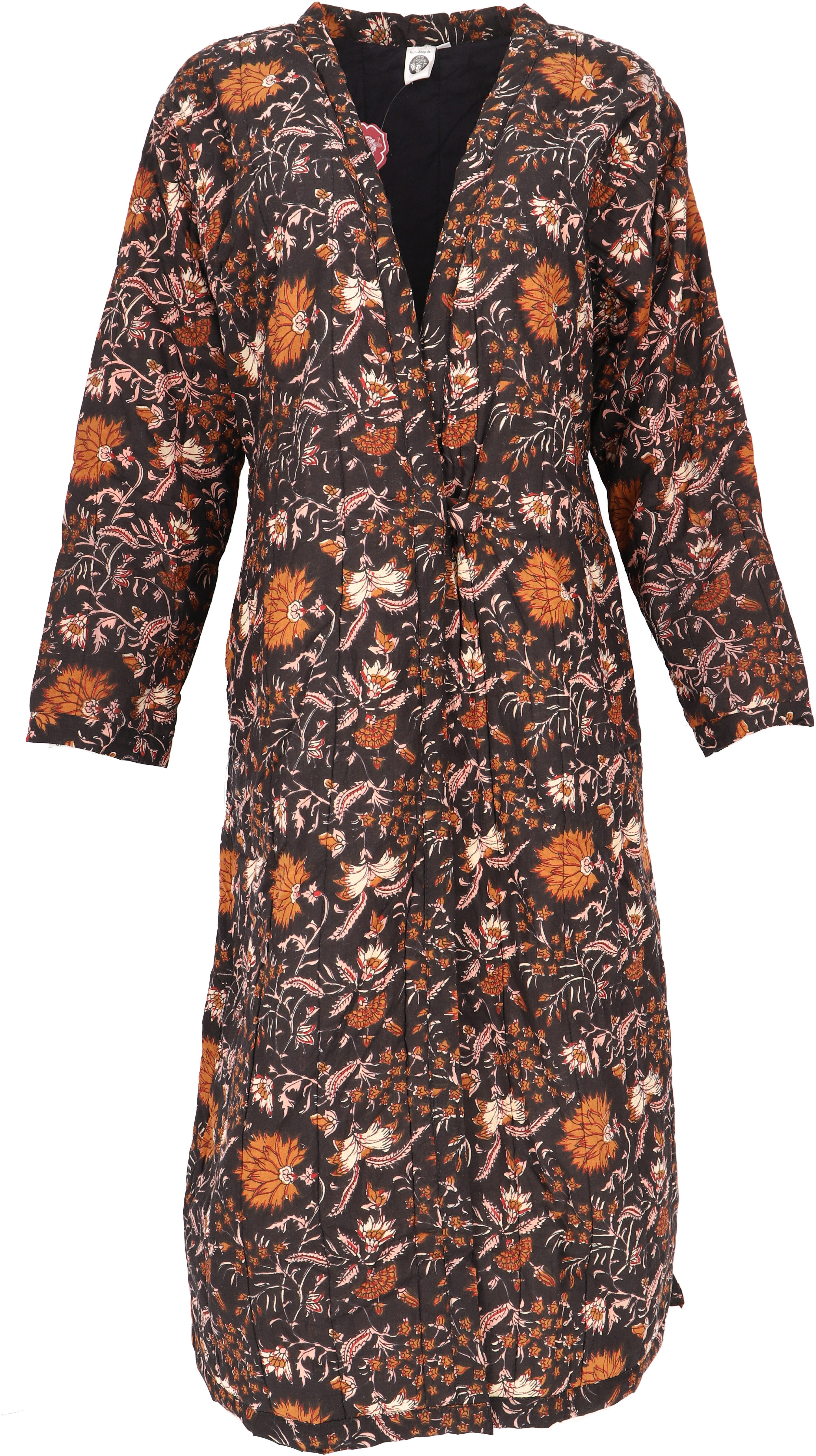 Guru-Shop Kimono Gesteppter Morgenmantel, Hausmantel, Kimono -.., alternative Bekleidung