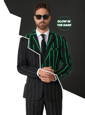 Opposuits Partyanzug Glow in the Dark Nadelstreifen, Für verkehrssichere Gentlemen: eleganter Anzug mit im Dunkeln leuchte