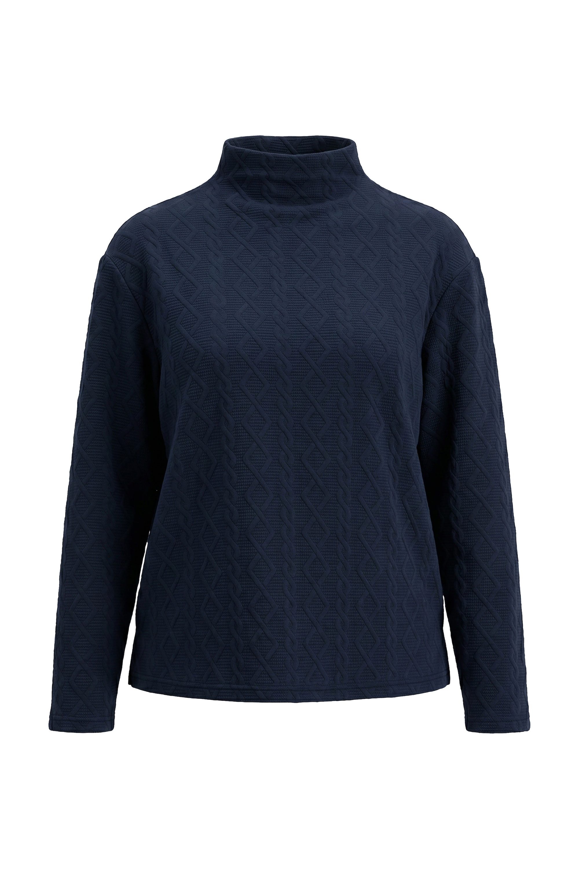 Ulla Popken Sweatshirt Sweater Zopfmuster Stehkragen Langarm – Bild 2 von 4