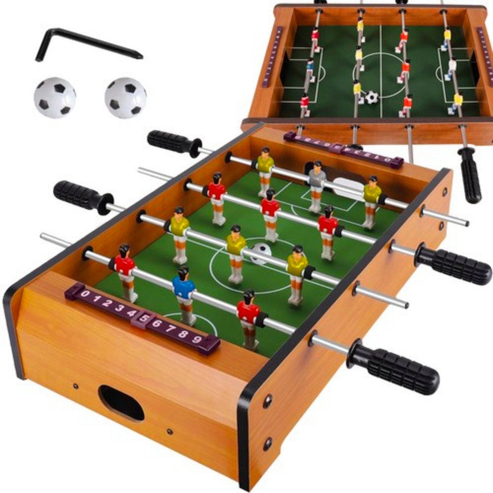KRUZZEL Tischfußballspiel Tischkicker Fußball Kinder (Spar-Set, 1-tlg., 12 Spieler), verfügen über speziell profilierte, rutschfeste Griffe