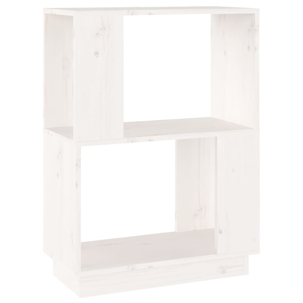 vidaXL Regal NA Bücherregal Raumteiler Weiß 51x25x70 cm Massivholz Kiefer