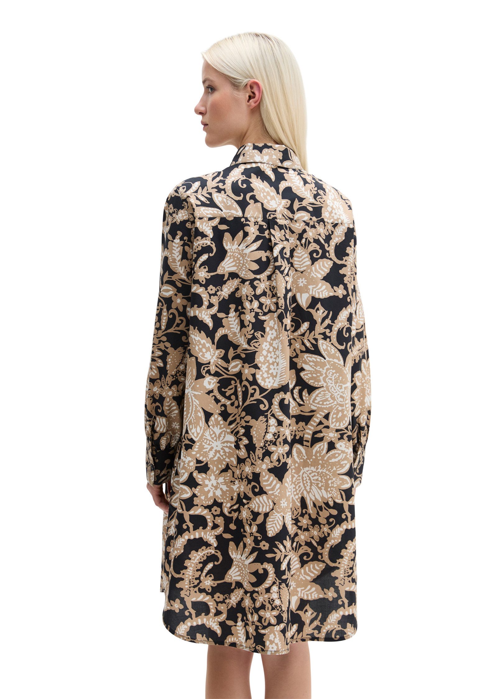 Marc O'Polo Hemdblusenkleid aus Papertouch-Popeline mit Allover-Print