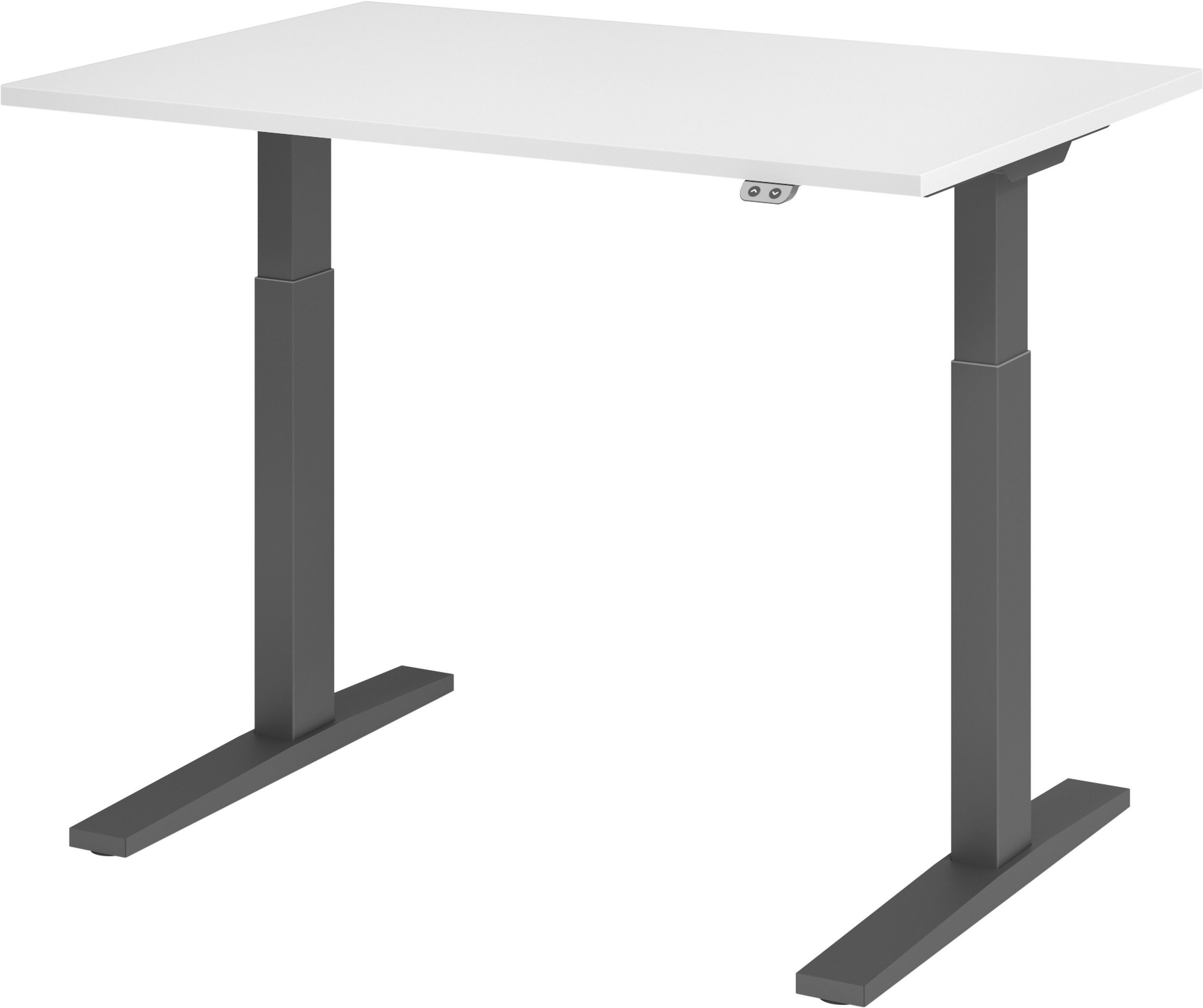 bümö Schreibtisch Schreibtisch elektrisch XMKA, Rechteck: 120 x 80 cm - Dekor: Weiß - Gestell: Graphit Graphit | Weiß