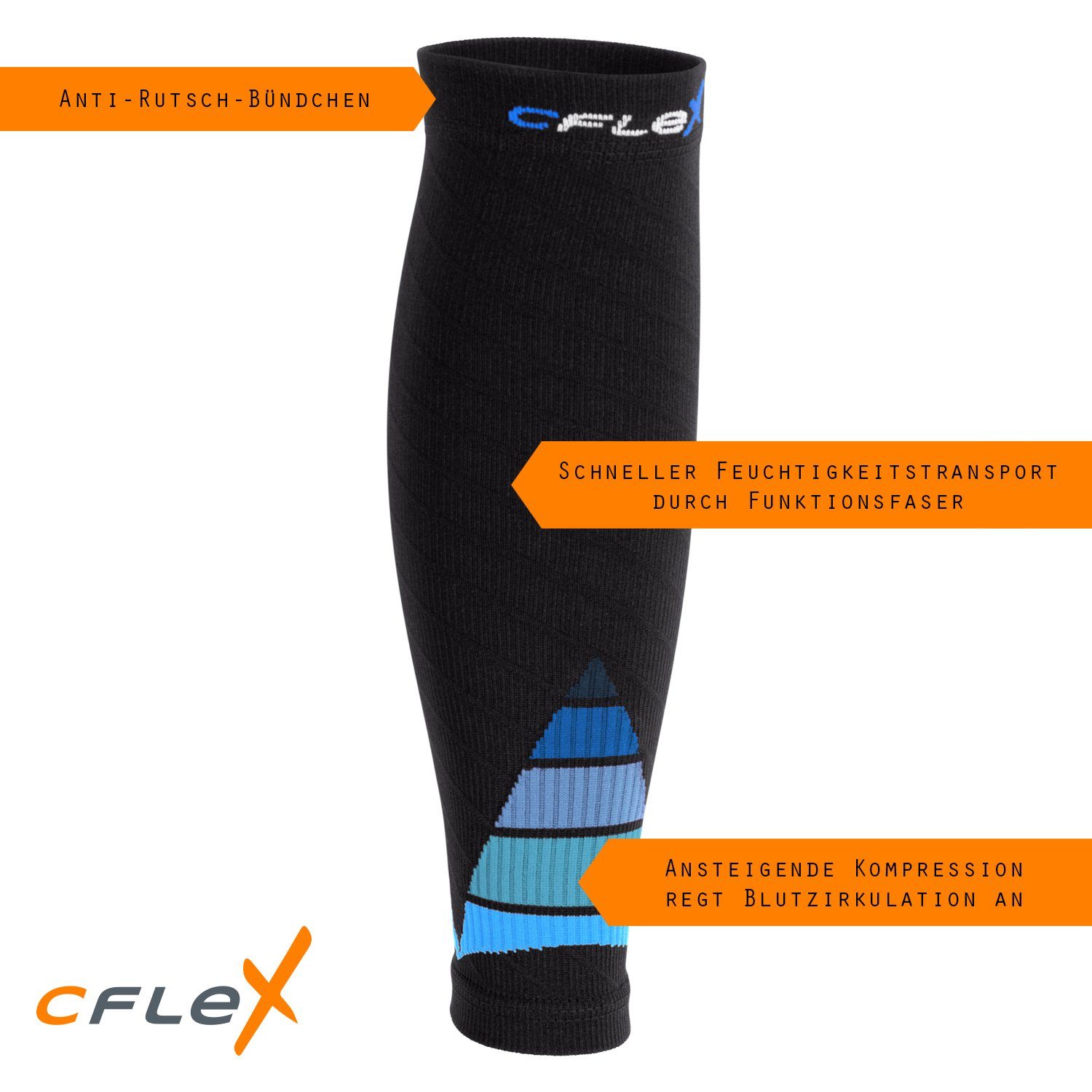 CFLEX Stütz-Stulpen Sport Running Stulpen mit Kompression (1 Paar oder 2 Paar)