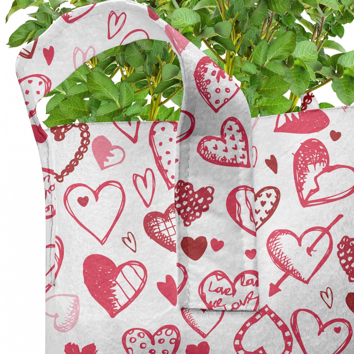 Abakuhaus Pflanzkübel hochleistungsfähig Stofftöpfe mit Gekritzel Griffen Pflanzen, Valentine Pfeil für Hearts