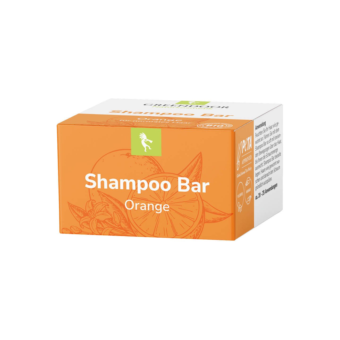 GREENDOOR Festes Haarshampoo Shampoo Bar Orange