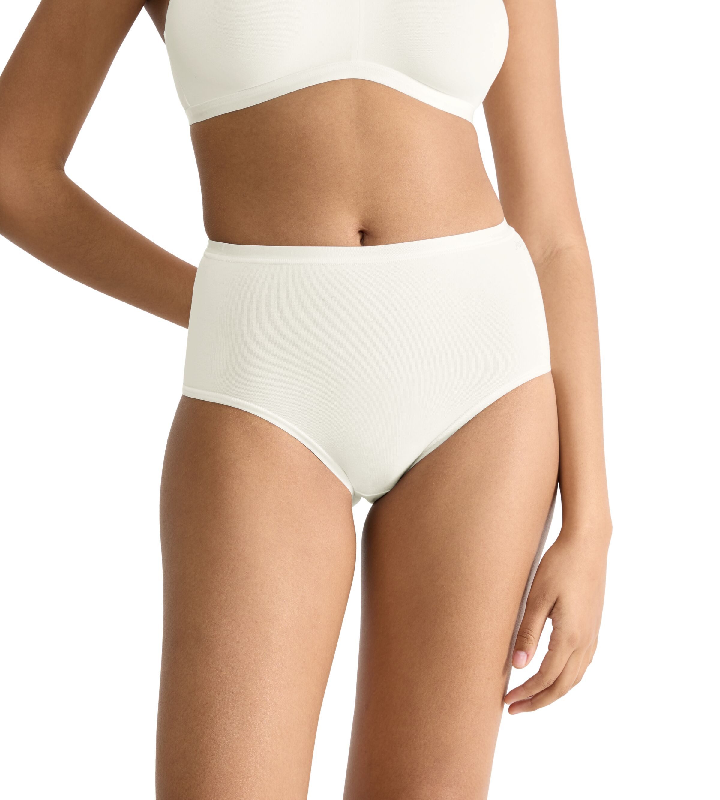 sloggi High-Waist-Slip GO Daily Cotton (3er Pack) Glanz-Effekt Details, hochgeschnittene Taille