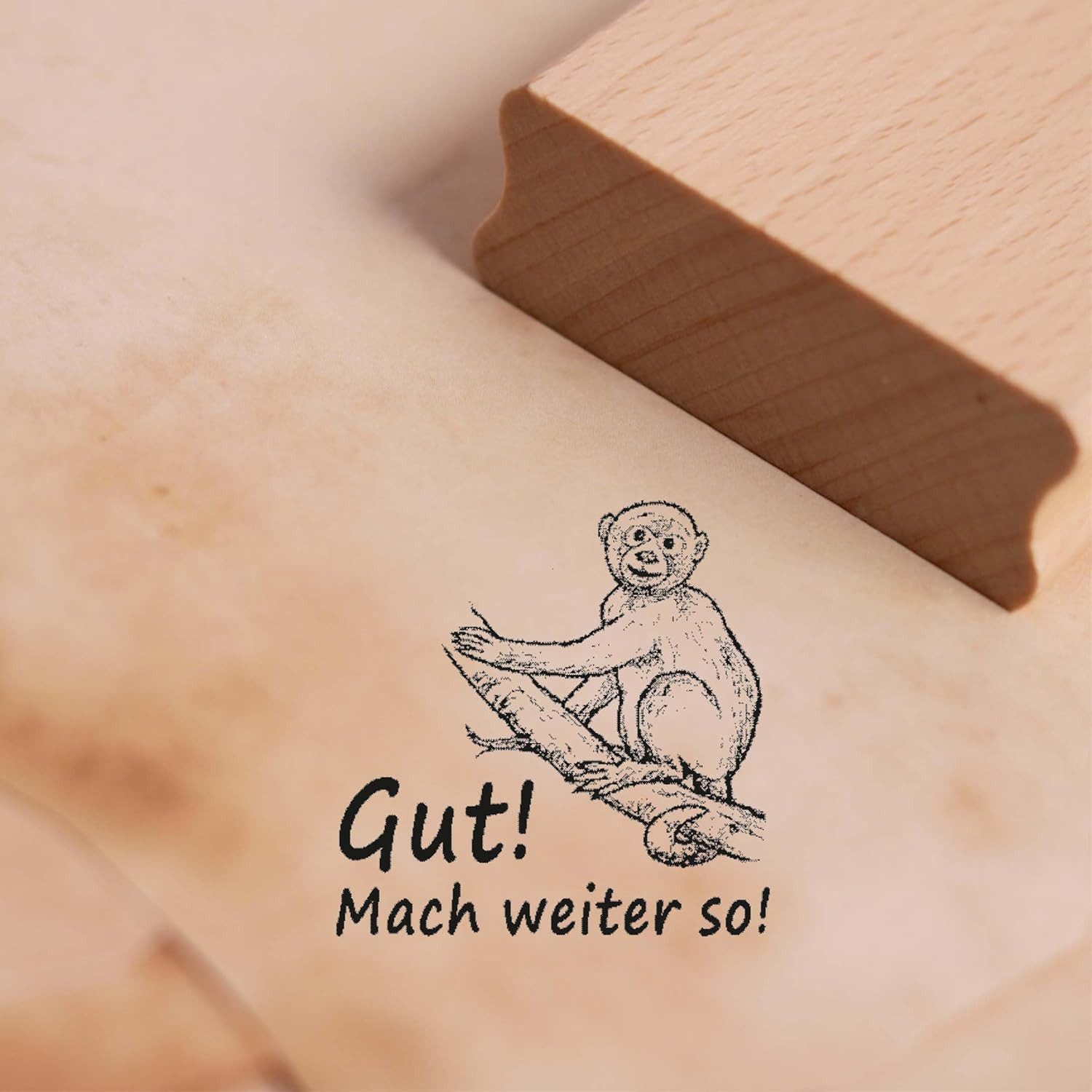 Dekolando Stempel Lehrerstempel Affe im Set - 3 Motivstempel Affen mit Spruch, Schulstempel 3er Set