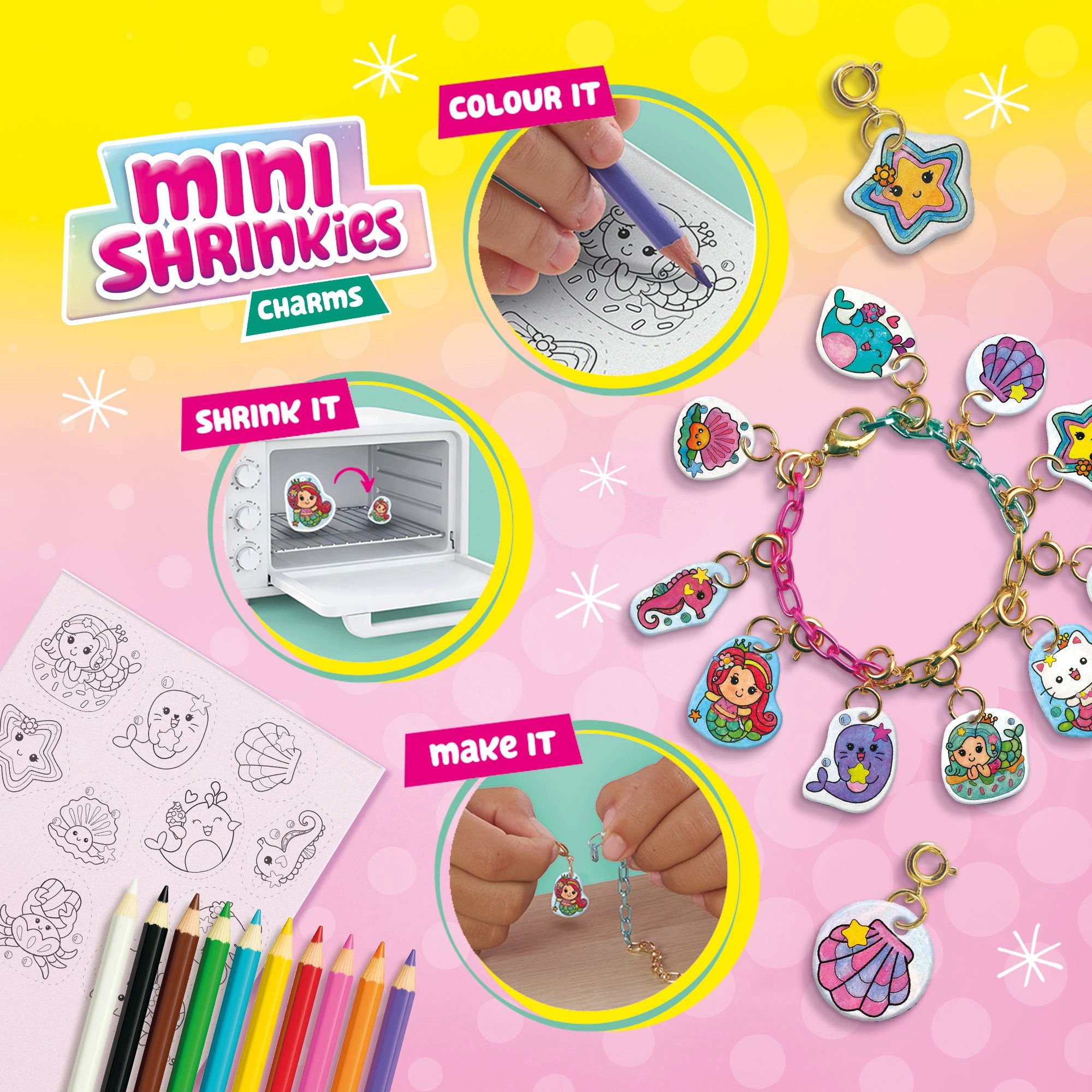 SES Creative Spiel SES Creative Mini Shrinkies – Charms Lovely Ocean (14171)