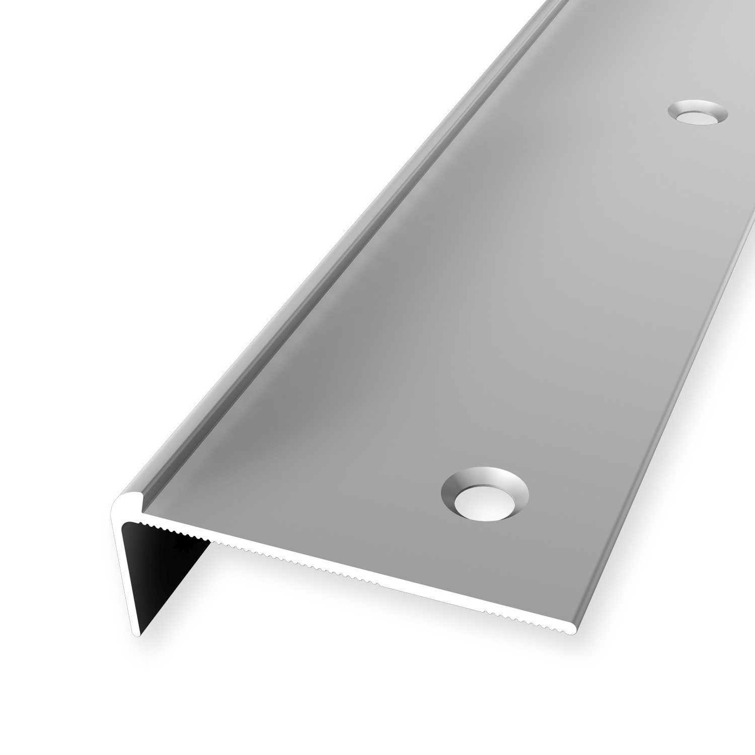 Küberit Treppenkantenprofil 18.5 x 48 x 2500 mm Winkelprofil Silber Gebohrt Aluminium