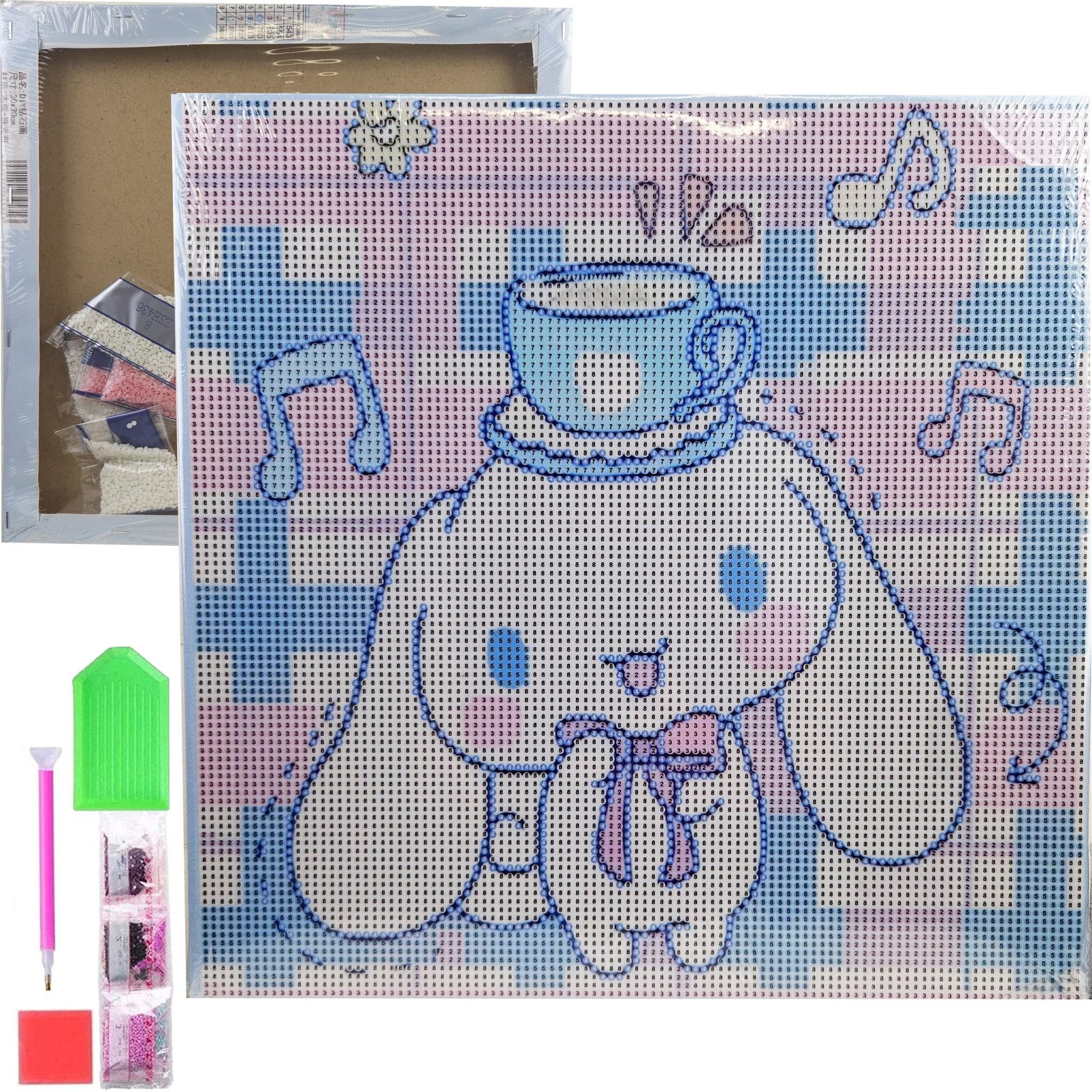 LA CUTE Malen nach Zahlen 5d Diamond Painting Anime auf Rahmen Malen nach Zahlen 30x30cm (Komplettset für 5D Diamond Painting inklusive Leinwand, Diamanten und Werkzeugen, Diamond Painting Set mit Zubehör für DIY-Kreativität und Entspannung), 30x30cm 5D Diamond Painting mit präziser Klebeschicht & Zubehör
